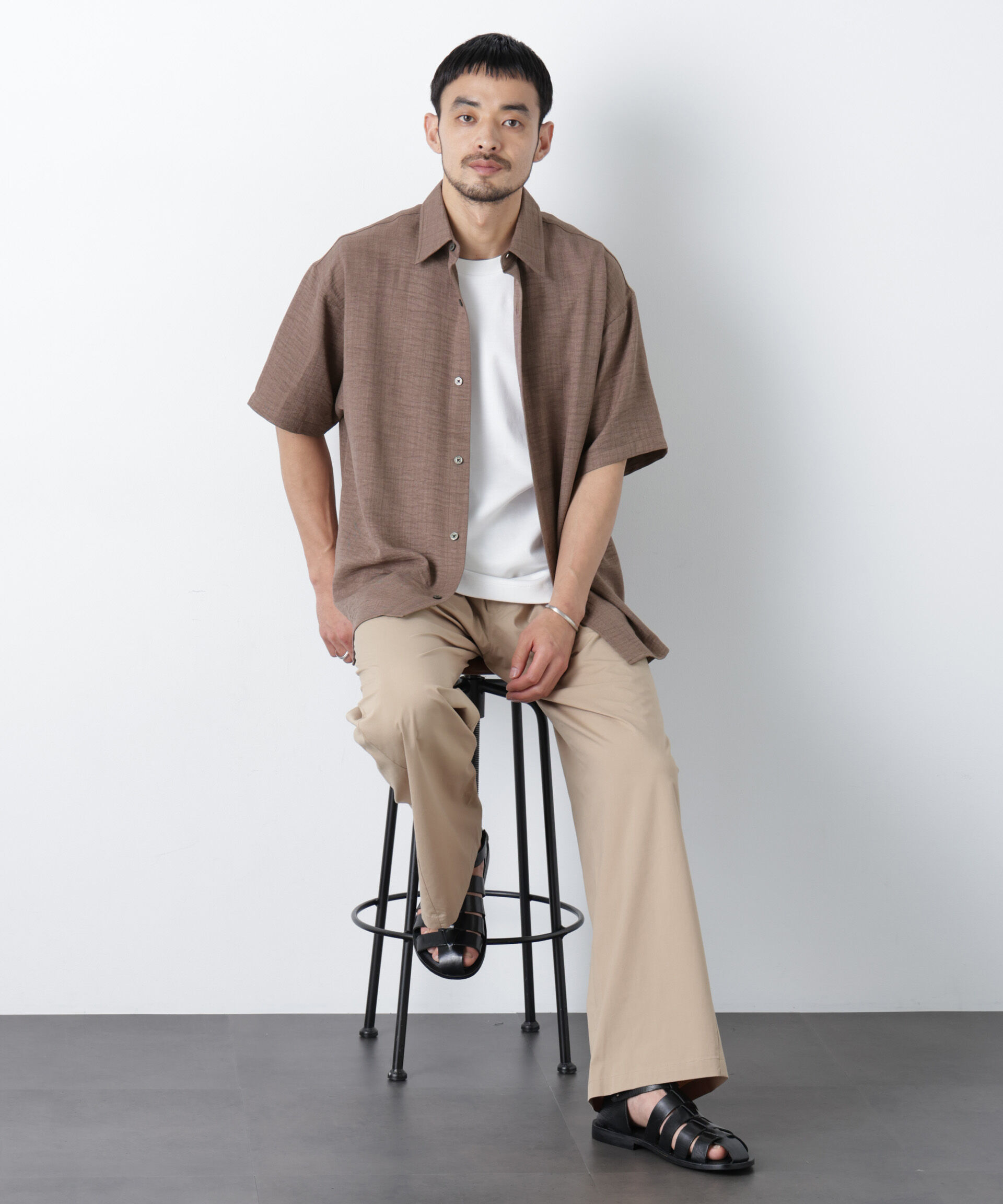 nano･universe「NORMANBROS別注 ワッシャーシャツ半袖」|シャツ・ブラウス|
