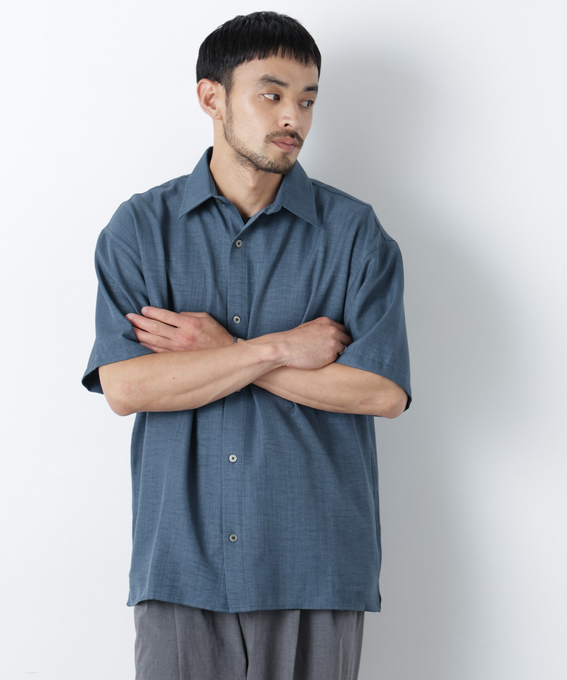 nano･universe「NORMANBROS別注 ワッシャーシャツ半袖」|シャツ・ブラウス|
