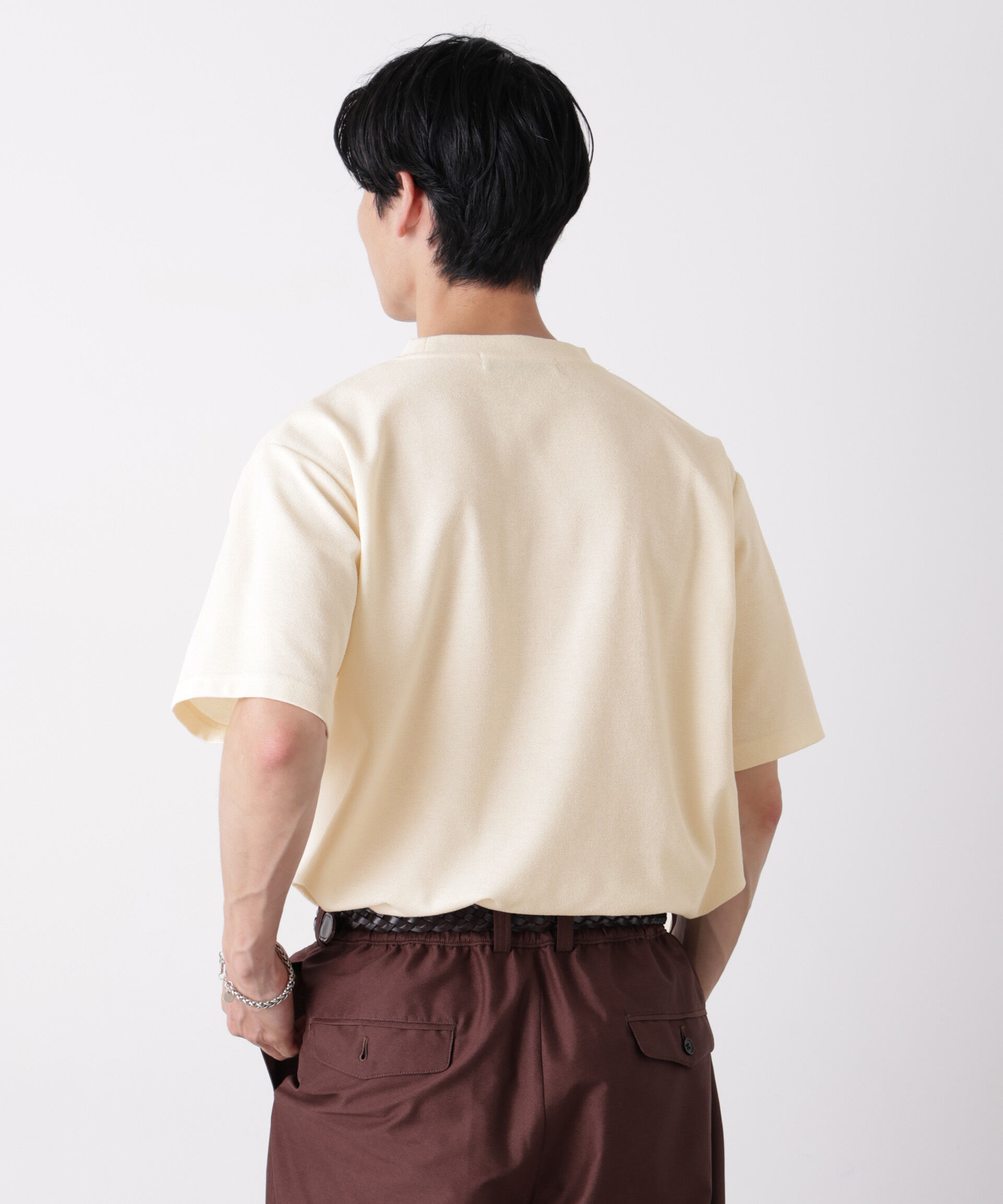 NANO universe「マイクロパイル クルーネックTシャツ 吸水速乾（セットアップ可）」|Tシャツ・カットソー|