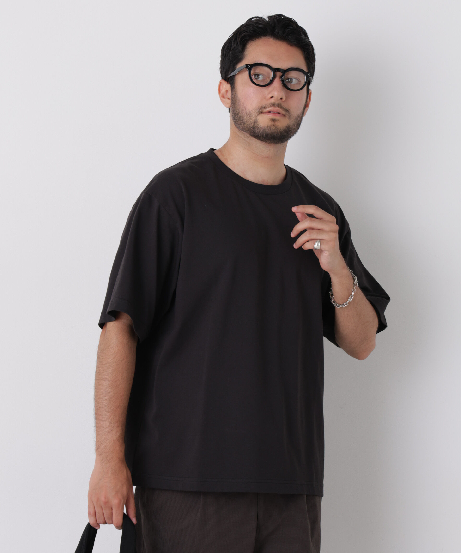 NANO universe「USAコットン&times;COOLMAX(R)ワイドTシャツ 半袖」|Tシャツ・カットソー|