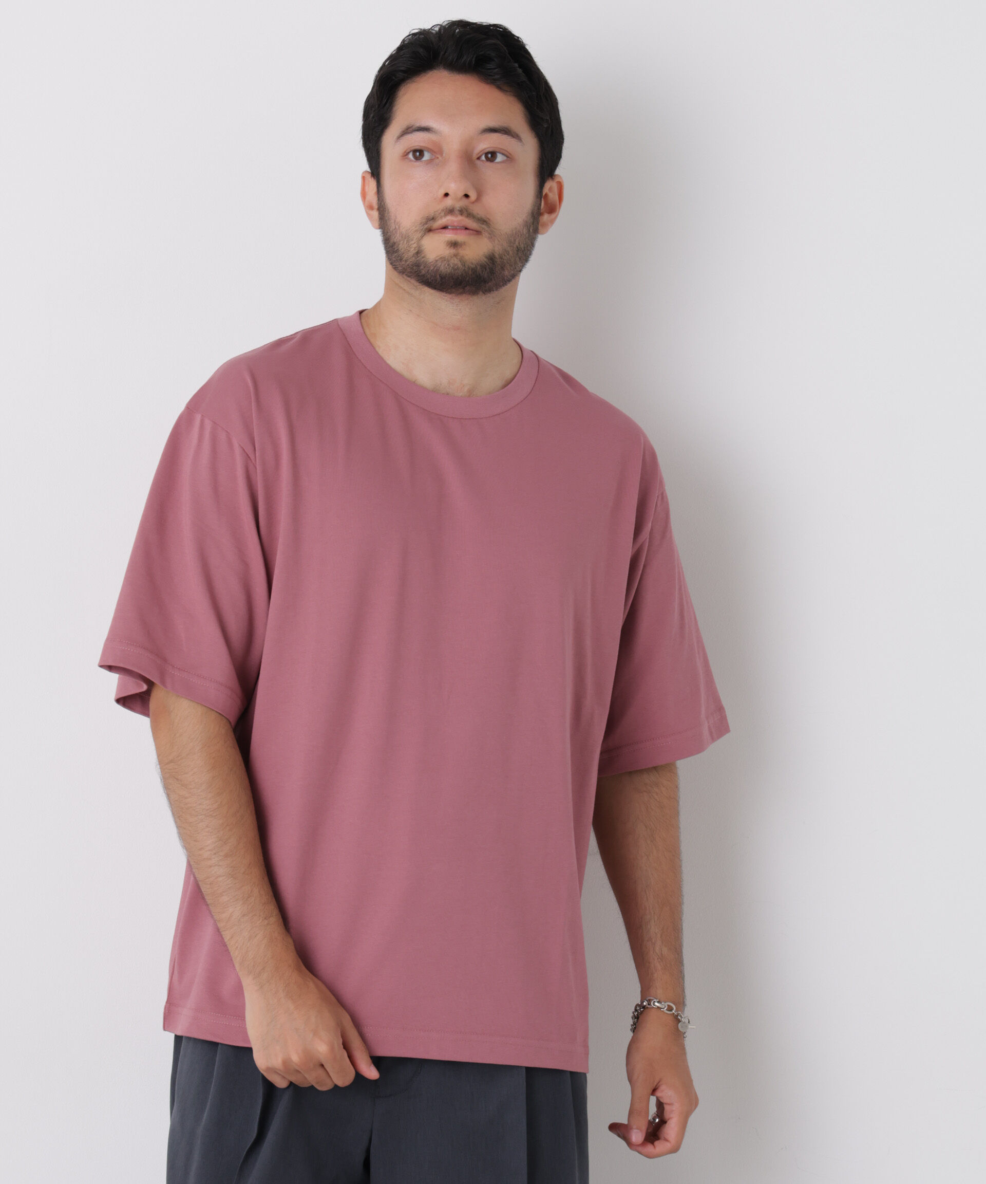 NANO universe「USAコットン&times;COOLMAX(R)ワイドTシャツ 半袖」|Tシャツ・カットソー|
