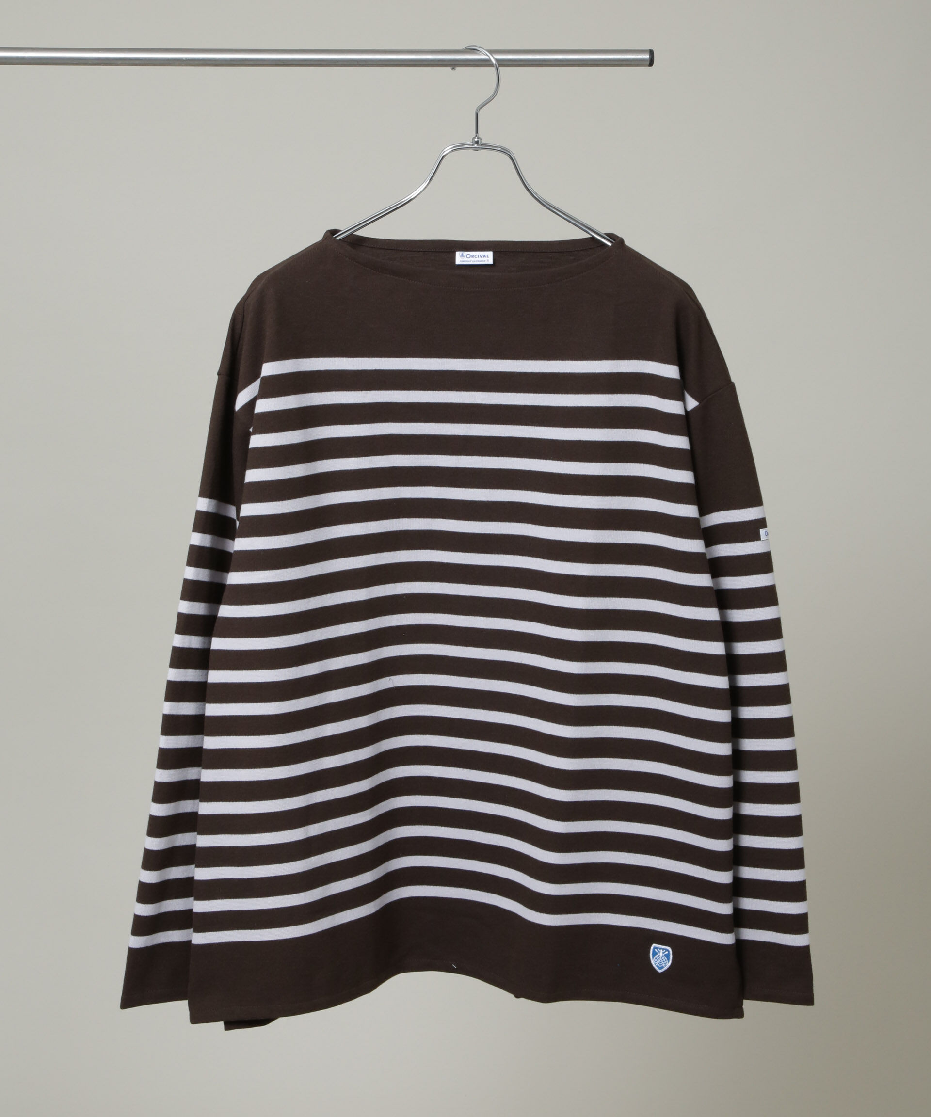 NANO universe「ORCIVAL/WIDE BOAT NECK L/S P.O.」|Tシャツ・カットソー|ブラウン