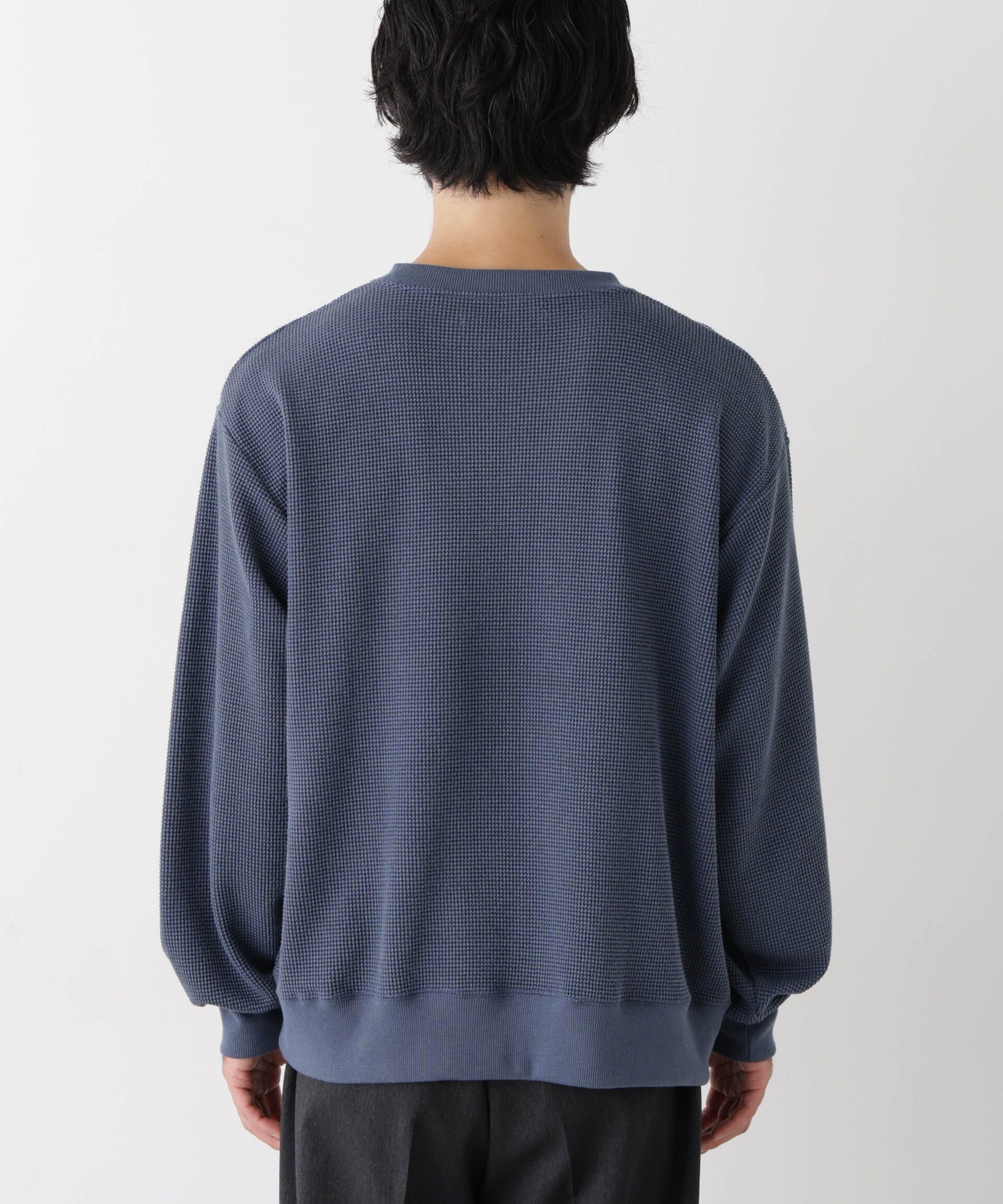 NANO universe「テックワッフルスウェット 長袖」|Tシャツ・カットソー|