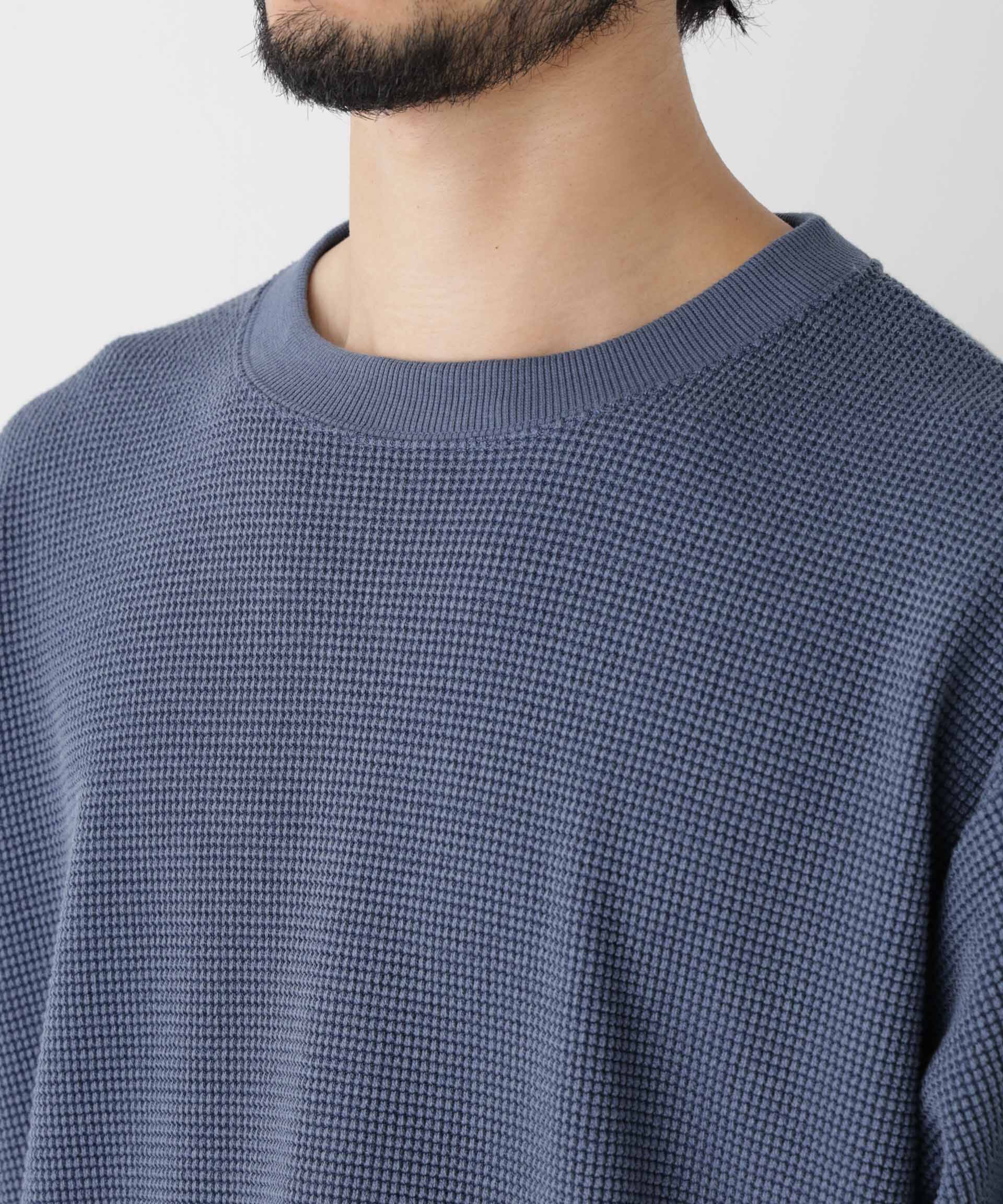 NANO universe「テックワッフルスウェット 長袖」|Tシャツ・カットソー|