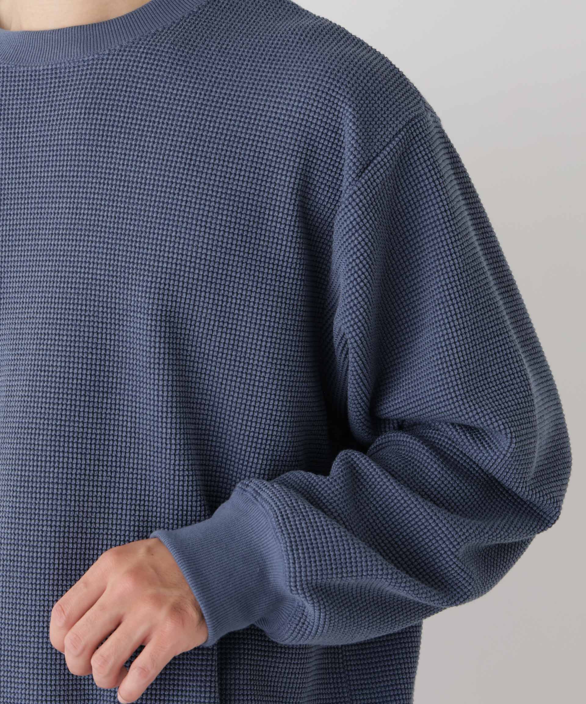 NANO universe「テックワッフルスウェット 長袖」|Tシャツ・カットソー|