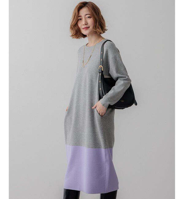 23区「【WEB&一部店舗限定カラーあり/洗える】ミラノリブ バイカラーニットワンピース」|ワンピース|ﾗｲﾄｸﾞﾚ
