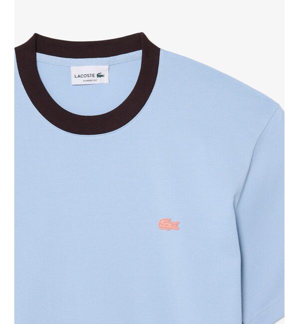 LACOSTE「配色ネックリブリンガーネックTシャツ」|Tシャツ・カットソー|