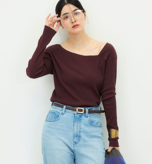 NOLLEY'S「ウォッシャブルヴィンテージリブアシンメトリープルオーバー」|Tシャツ・カットソー|