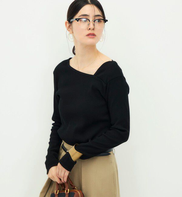 NOLLEY'S「ウォッシャブルヴィンテージリブアシンメトリープルオーバー」|Tシャツ・カットソー|