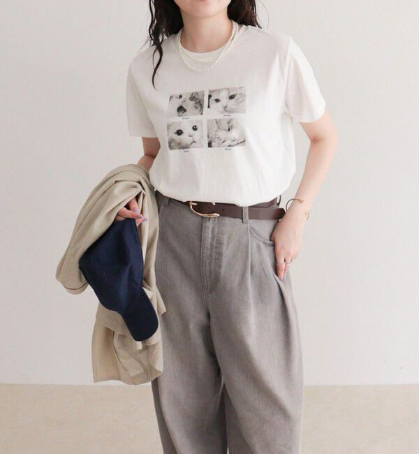 fredy emue「刺しゅう入りCAT PHOTO Tシャツ」|Tシャツ・カットソー|