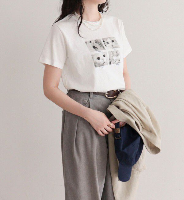 fredy emue「刺しゅう入りCAT PHOTO Tシャツ」|Tシャツ・カットソー|