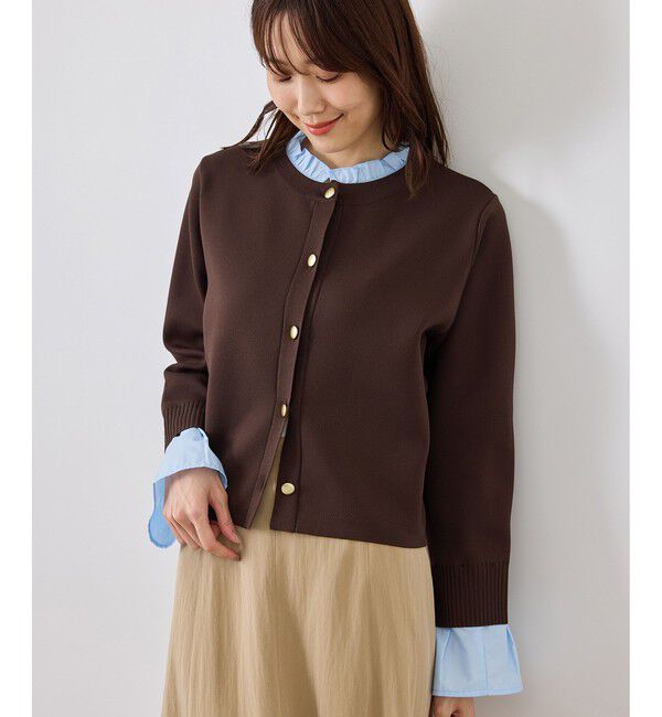 Rope&rsquo;Picnic「【WEB限定】襟フリルドッキングカーディガン/2WAY」|カーディガン|