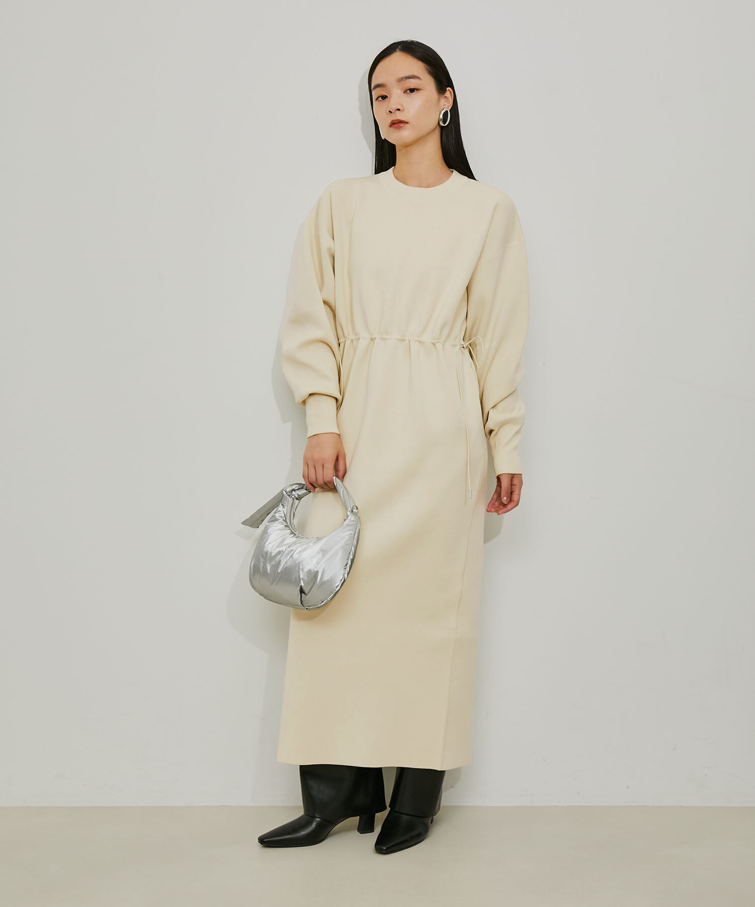 ADAM ET ROPE'「【サステナブル】フォルムニットワンピース」|ワンピース|