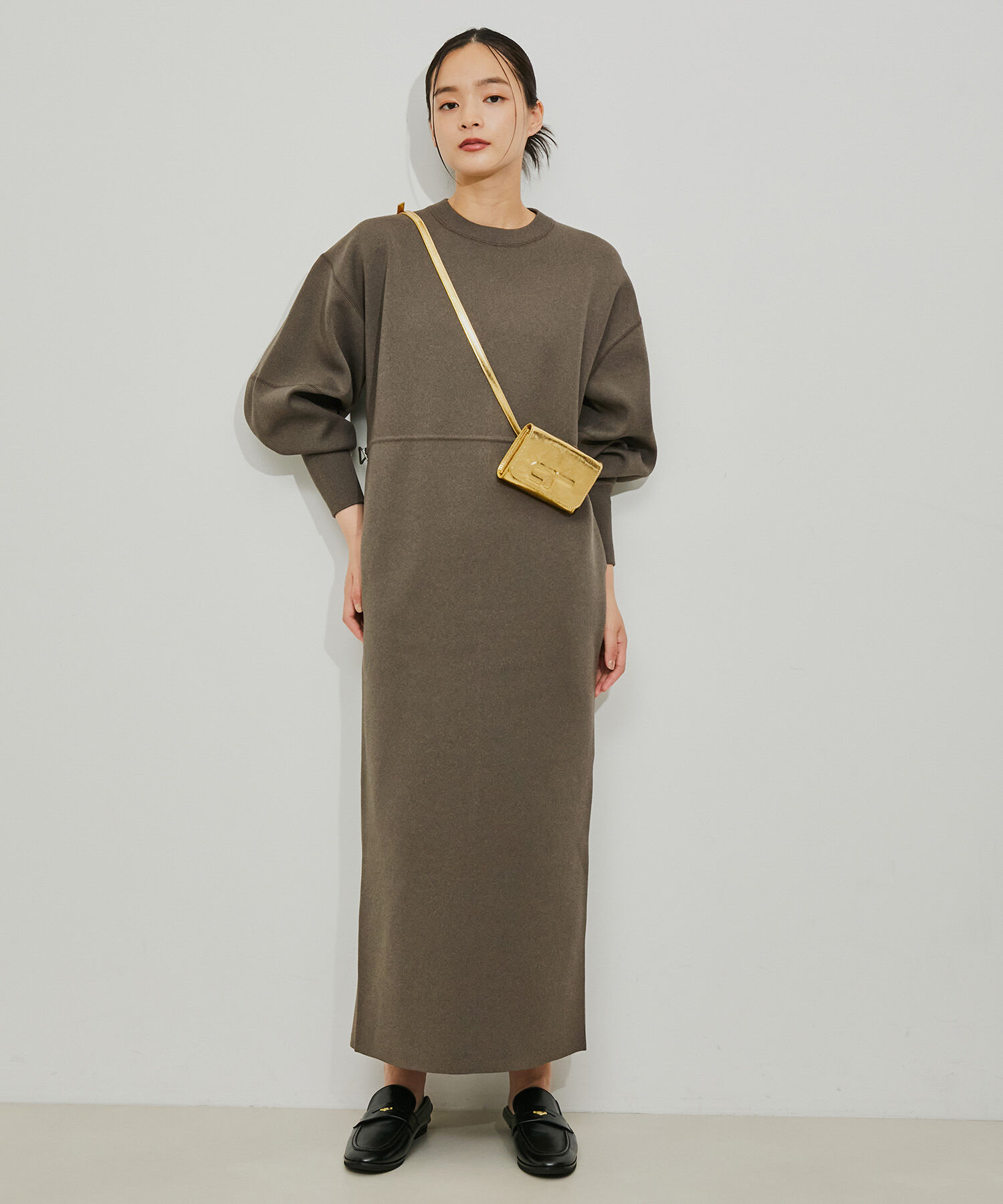 ADAM ET ROPE'「【サステナブル】フォルムニットワンピース」|ワンピース|