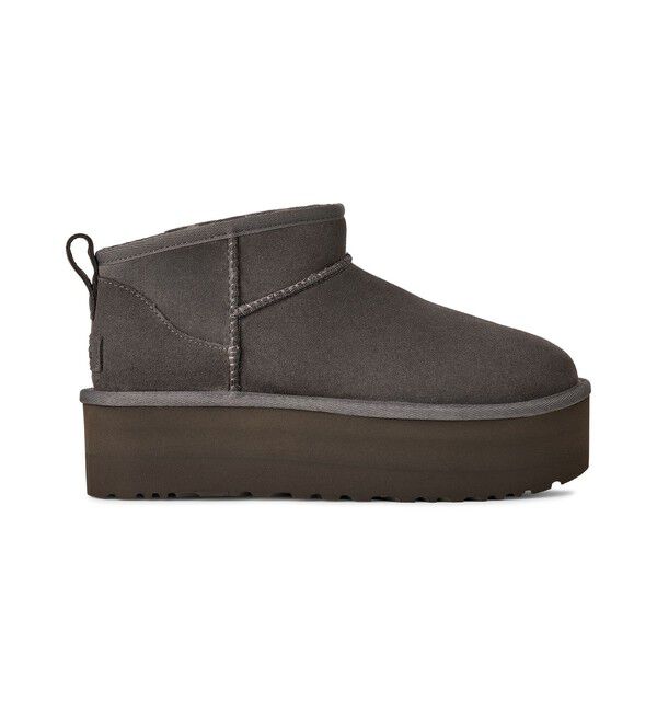 ADAM ET ROPE'「【UGG(アグ)】W CLASSIC ULTRA MINI PLATFORM」|ロングブーツ|チャコール(06)