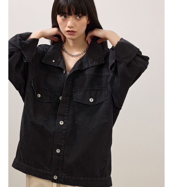ADAM ET ROPE'「【WEB限定】・【定番】スタンドネックデニムジャケット」|デニムジャケット|