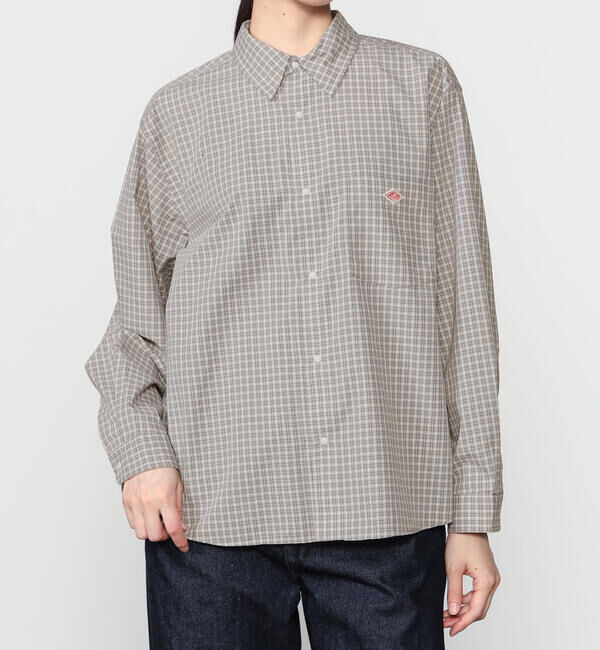 DANTON「DANTON | プランサーボタン 長袖シャツ PLAID WOMEN」|シャツ・ブラウス|GREY系1