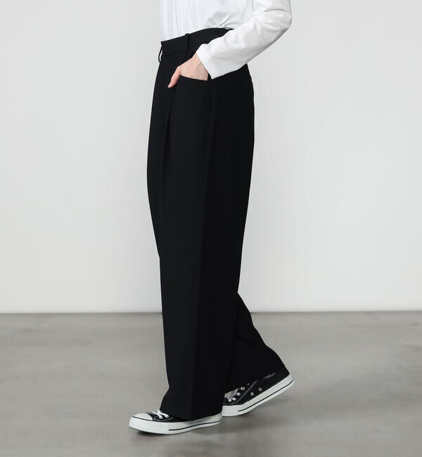 GYMPHLEX「Gymphlex | タック ワイドイージーパンツ WOMEN」|チノ|