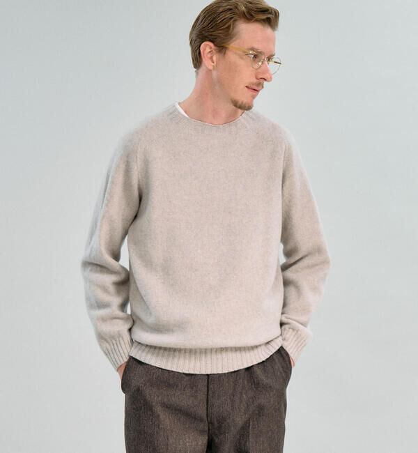 Morris & Sons「MORRIS & SONS | ジーロンラム クルーネックニット MEN」|ニット・セーター|OATMEAL