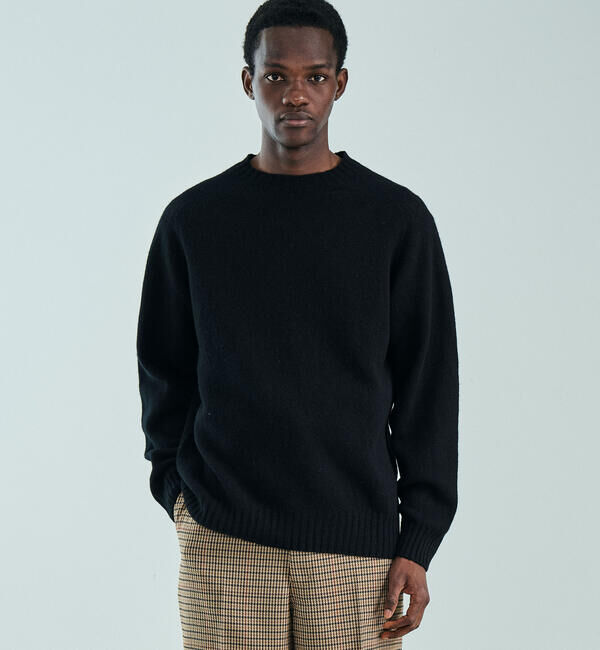 Morris & Sons「MORRIS & SONS | ジーロンラム クルーネックニット MEN」|ニット・セーター|BLACK