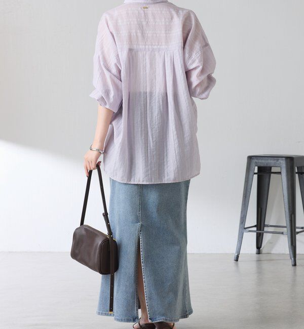  「【ロングシーズン着やすい】シャドーストライプオーバーシャツ」|シャツ・ブラウス|