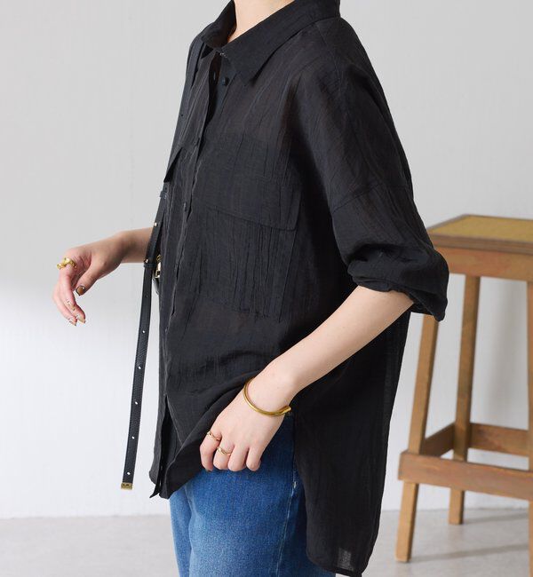  「【ロングシーズン着やすい】シャドーストライプオーバーシャツ」|シャツ・ブラウス|