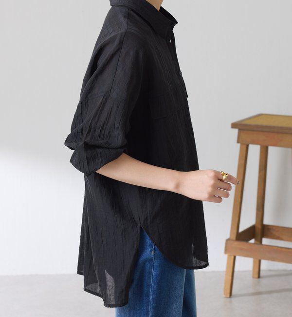  「【ロングシーズン着やすい】シャドーストライプオーバーシャツ」|シャツ・ブラウス|