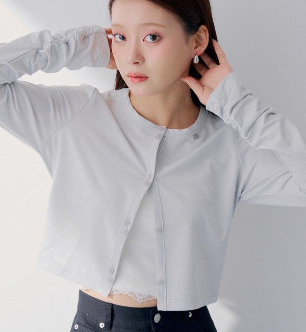 「【SALON by Chico】UVカットCOOLコンパクトラメクルーカーデ」|Tシャツ・カットソー|