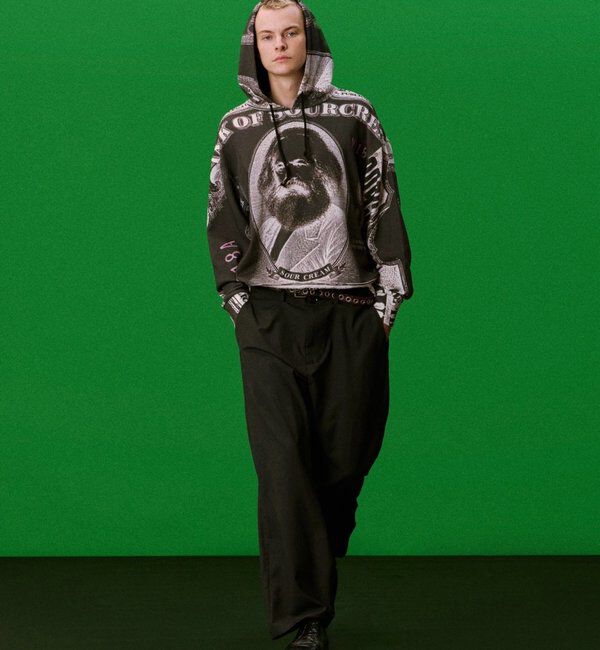  「【26AW LOOK掲載・Sourcream/UINSEX】マルクス紙幣パーカー」|パーカー|