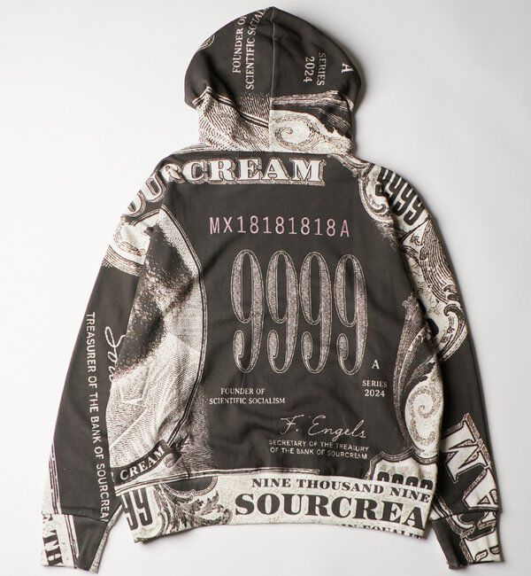  「【26AW LOOK掲載・Sourcream/UINSEX】マルクス紙幣パーカー」|パーカー|