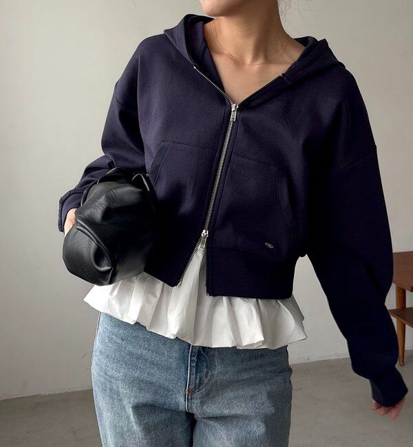  「Wジップフーディー」|Tシャツ・カットソー|ネイビー