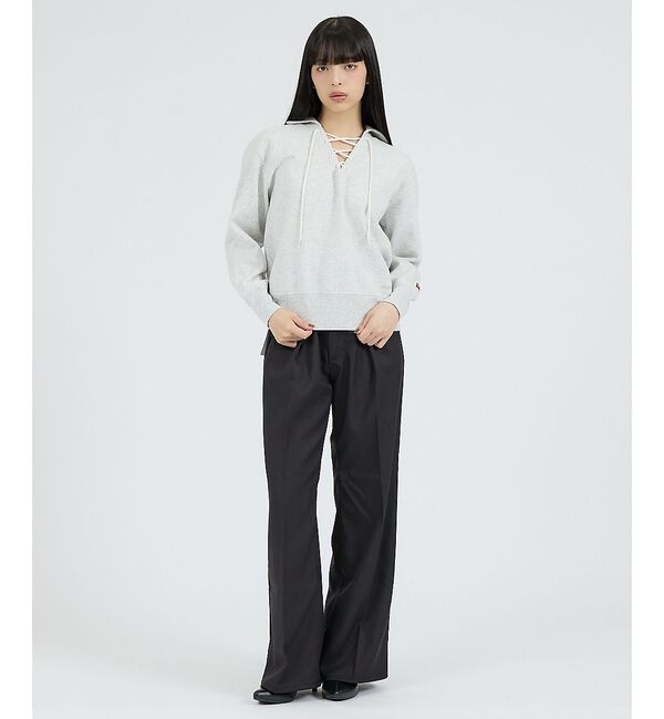 Rouge vif「【Healthknit/ヘルスニット】クラシックスウェット レースアップカラー長」|スウェット・ジャージ|