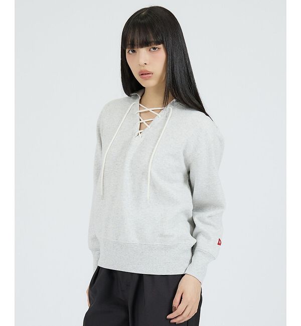 Rouge vif「【Healthknit/ヘルスニット】クラシックスウェット レースアップカラー長」|スウェット・ジャージ|