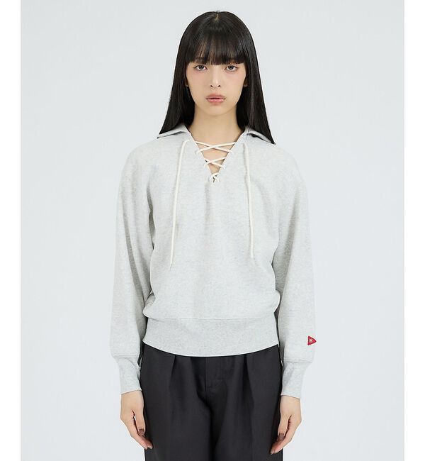 Rouge vif「【Healthknit/ヘルスニット】クラシックスウェット レースアップカラー長」|スウェット・ジャージ|