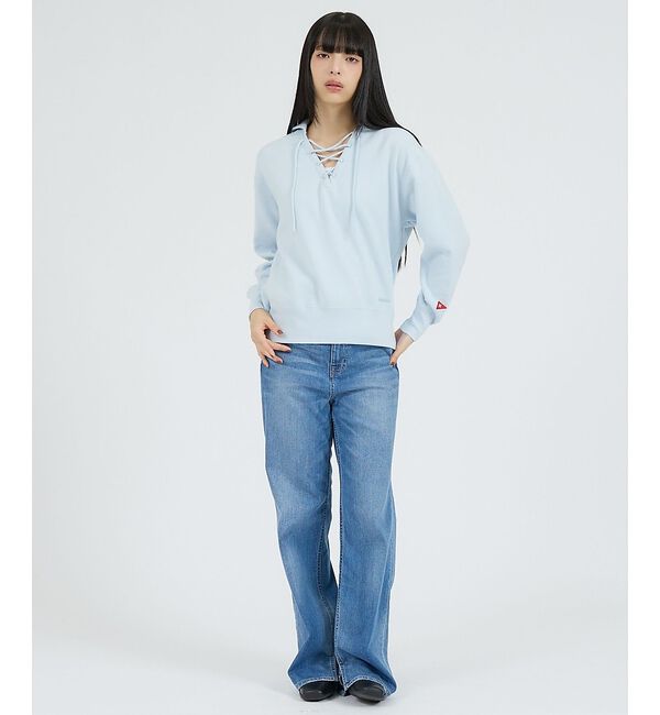 Rouge vif「【Healthknit/ヘルスニット】クラシックスウェット レースアップカラー長」|スウェット・ジャージ|