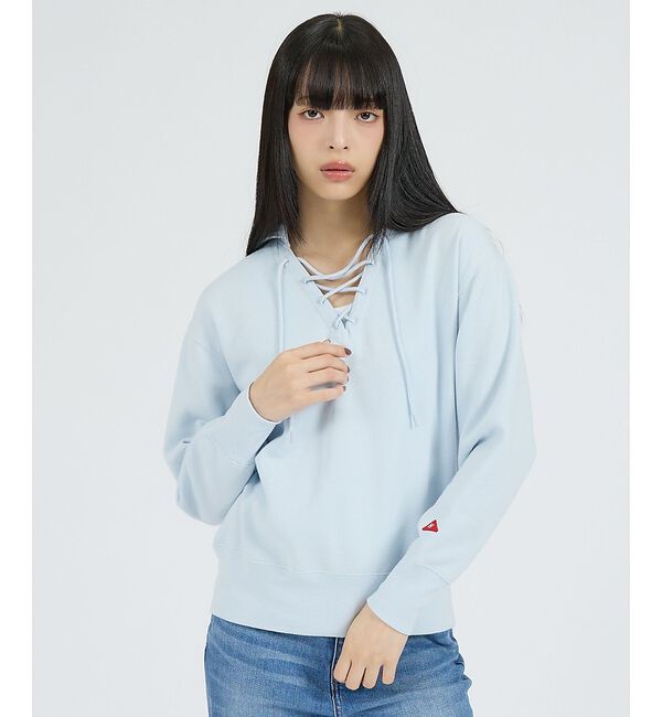 Rouge vif「【Healthknit/ヘルスニット】クラシックスウェット レースアップカラー長」|スウェット・ジャージ|