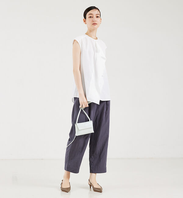 qualite「フロントラッフルノースリーブブラウス」|シャツ・ブラウス|