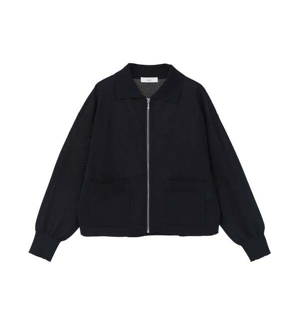 Liesse「シアージップニット」|カーディガン|ネイビー