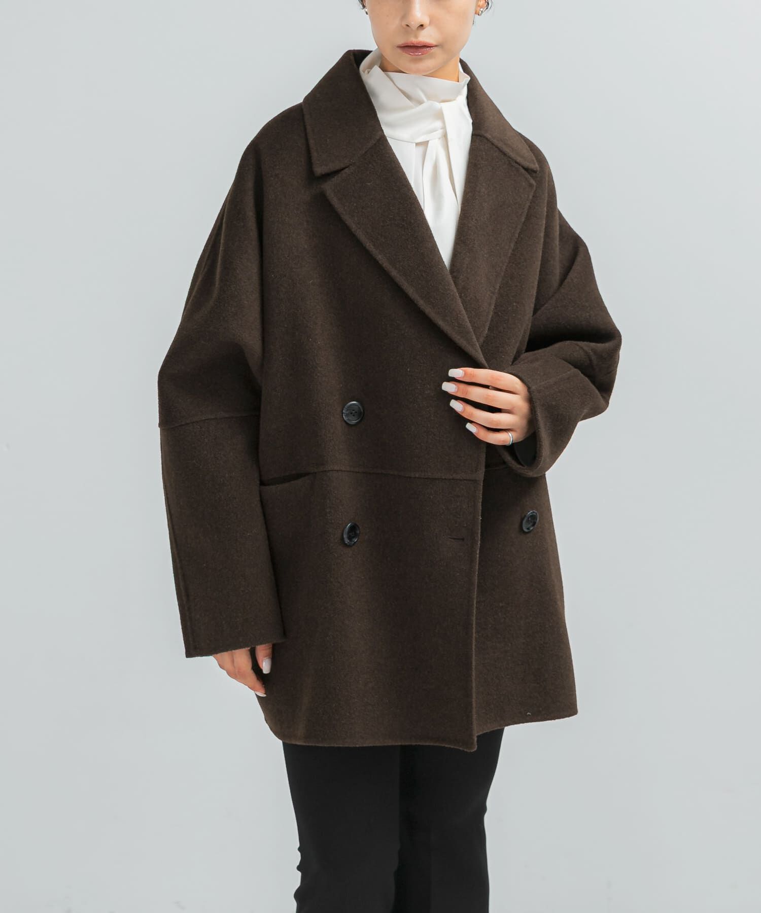 URBAN RESEARCH ROSSO「『一部別注カラー』YENN　DOUBLE FACE PEA COAT」|ピーコート|ブラウン