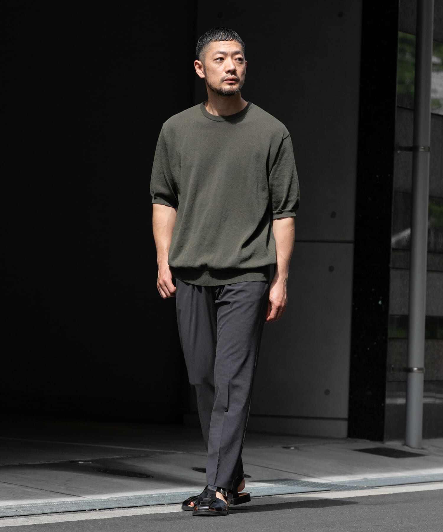 URBAN RESEARCH ROSSO「『UR TECH』AIRDRY半袖クルーニット」|ニット・セーター|