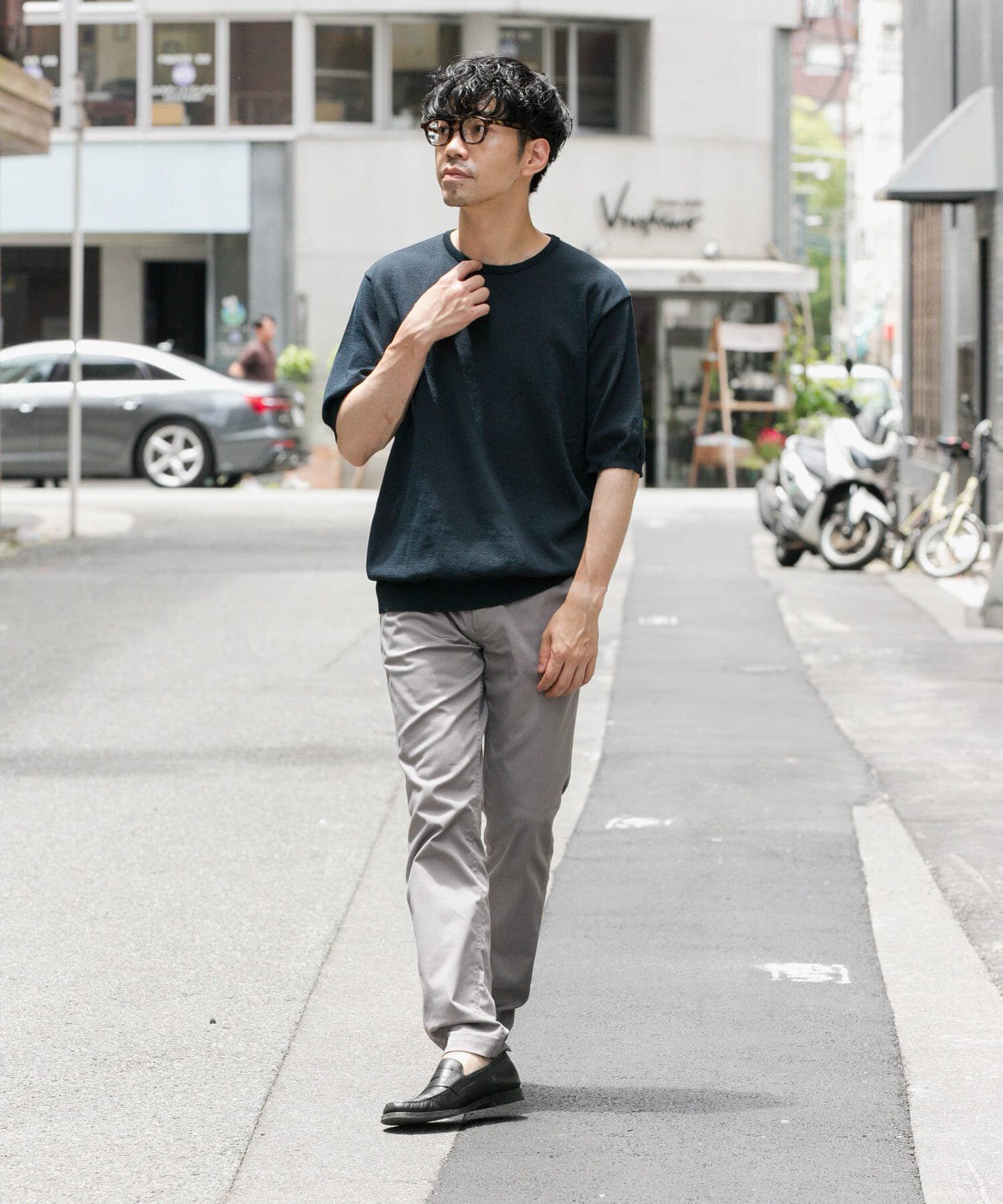 URBAN RESEARCH ROSSO「『UR TECH』AIRDRY半袖クルーニット」|ニット・セーター|