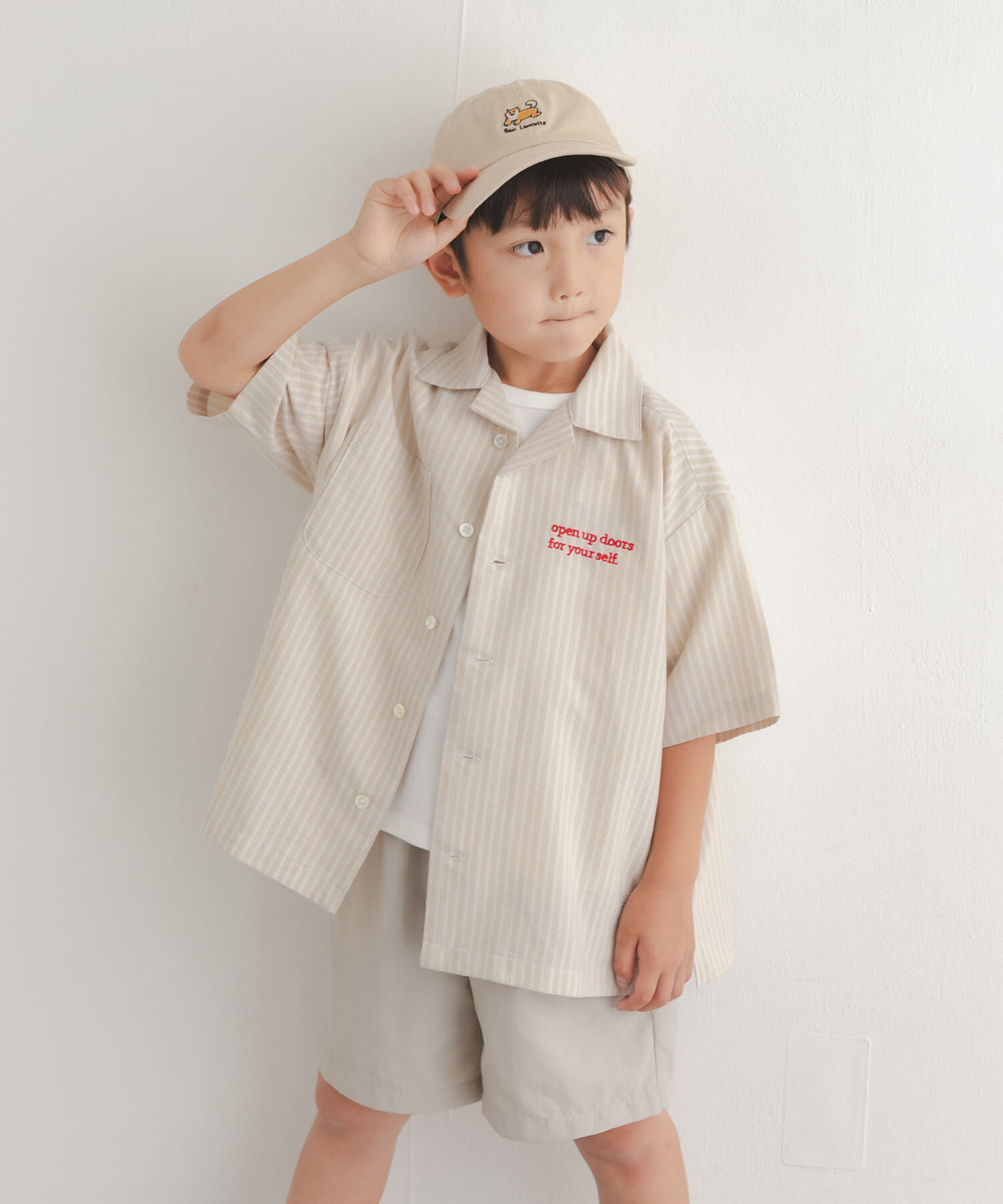 URBAN RESEARCH DOORS「『150サイズあり』ロゴ刺繍ストライプシャツ(KIDS)」|その他|