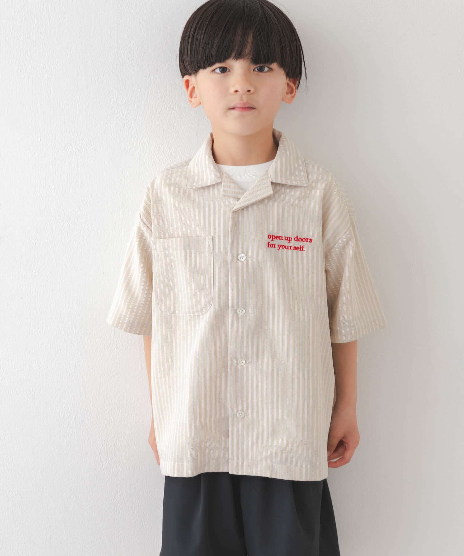 URBAN RESEARCH DOORS「『150サイズあり』ロゴ刺繍ストライプシャツ(KIDS)」|その他|