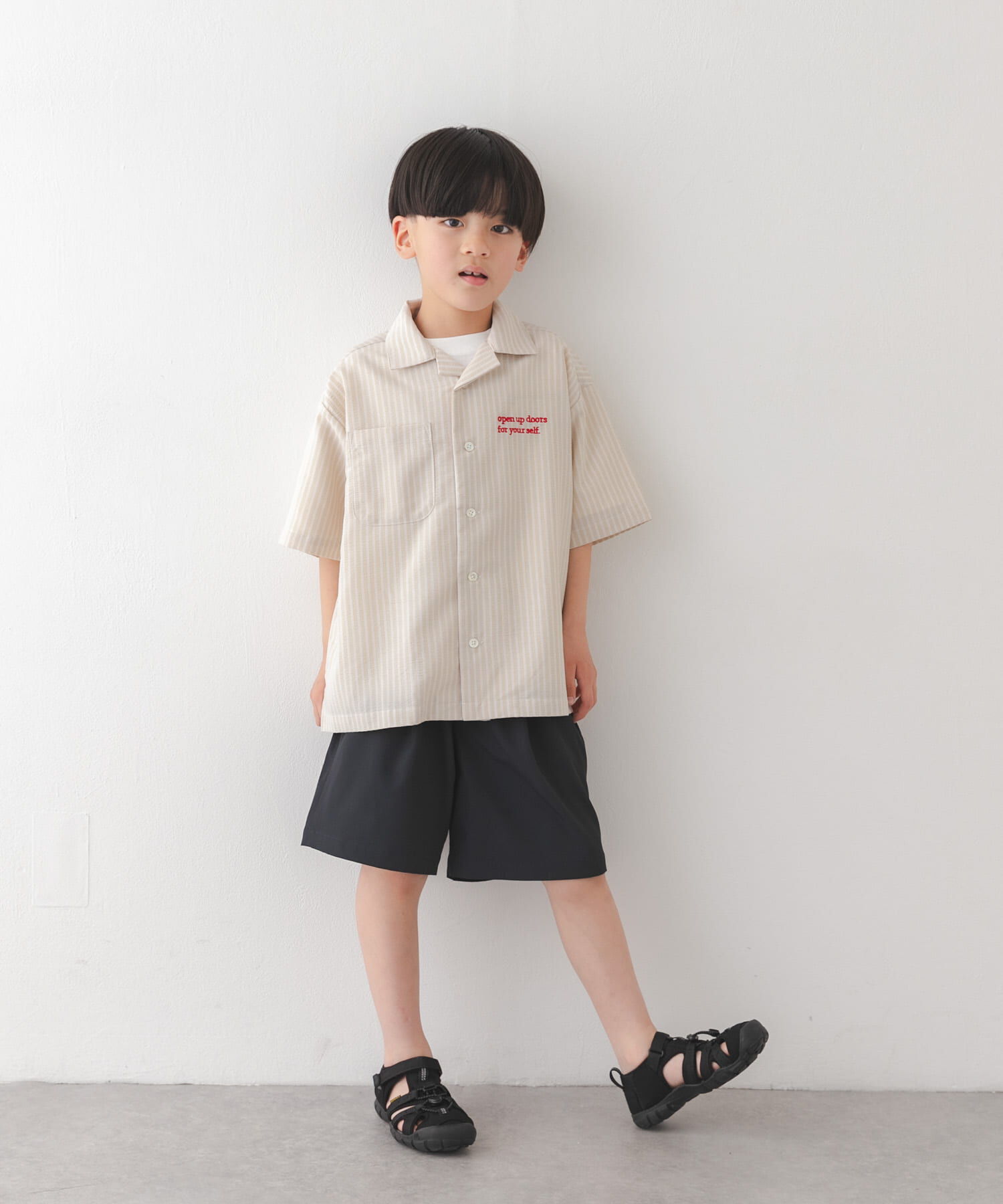 URBAN RESEARCH DOORS「『150サイズあり』ロゴ刺繍ストライプシャツ(KIDS)」|その他|
