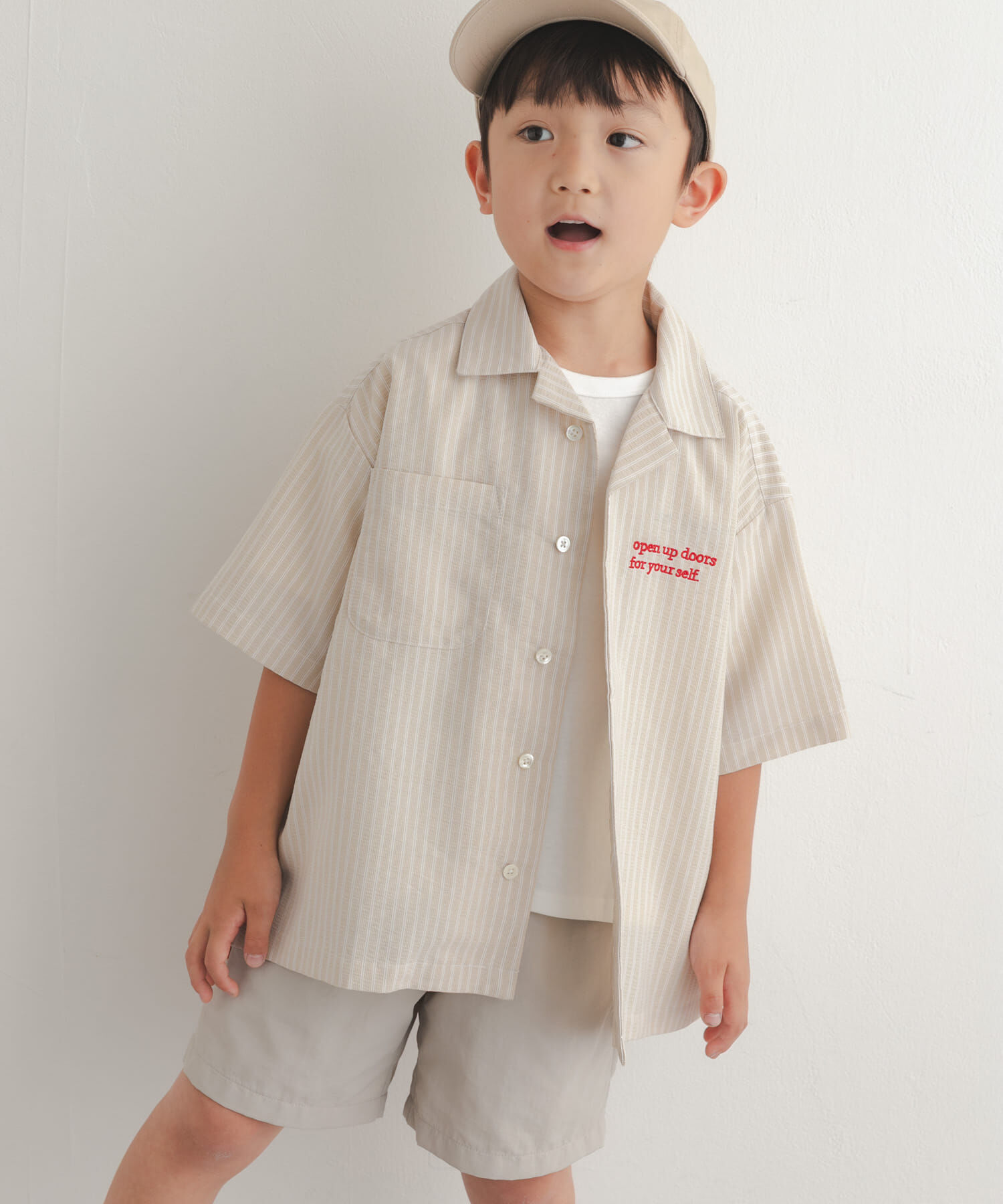 URBAN RESEARCH DOORS「『150サイズあり』ロゴ刺繍ストライプシャツ(KIDS)」|その他|
