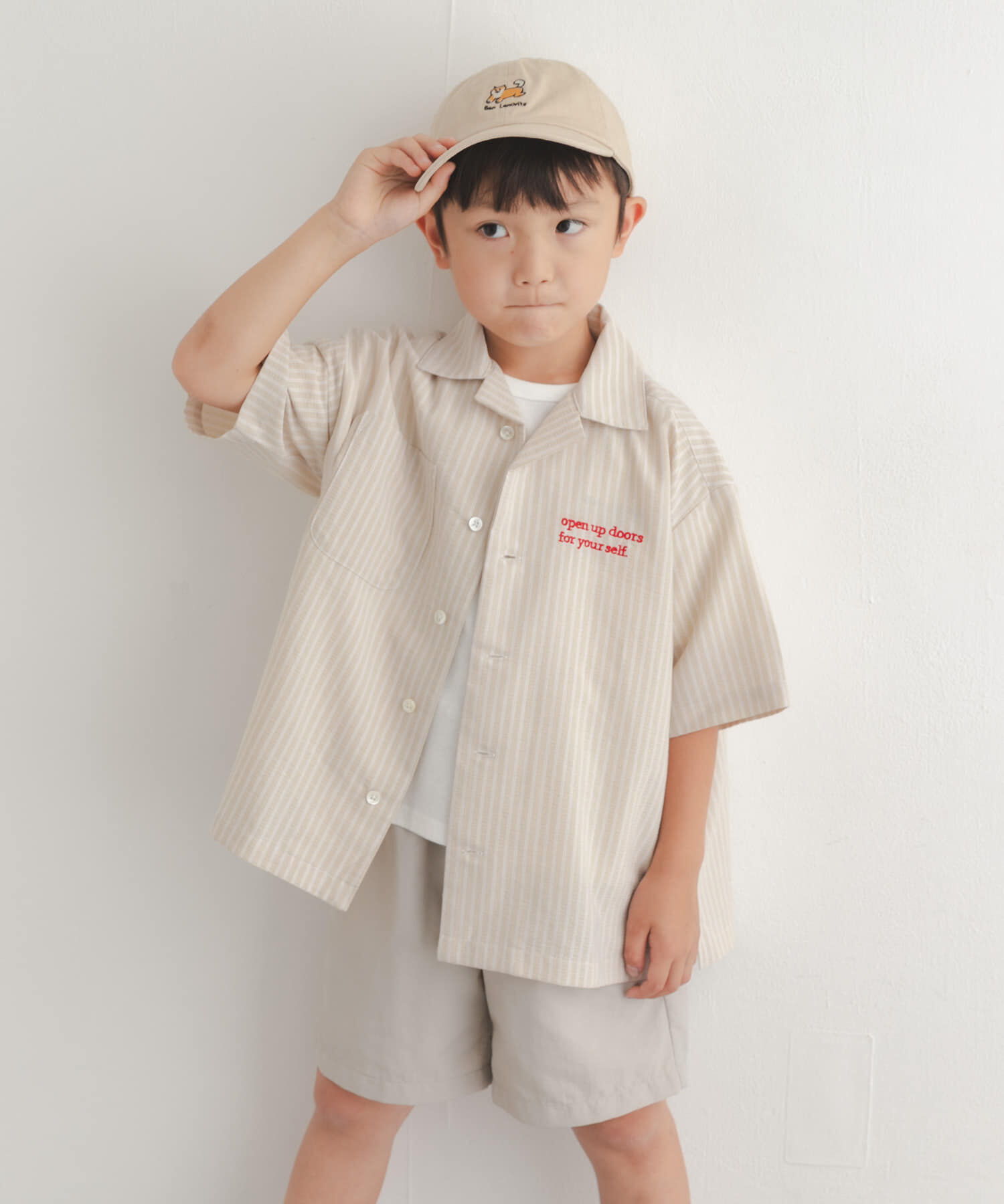 URBAN RESEARCH DOORS「『150サイズあり』ロゴ刺繍ストライプシャツ(KIDS)」|その他|