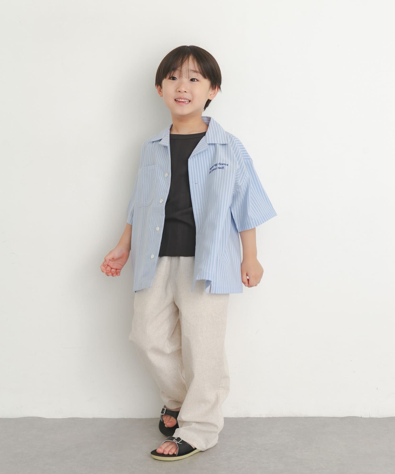 URBAN RESEARCH DOORS「『150サイズあり』ロゴ刺繍ストライプシャツ(KIDS)」|その他|