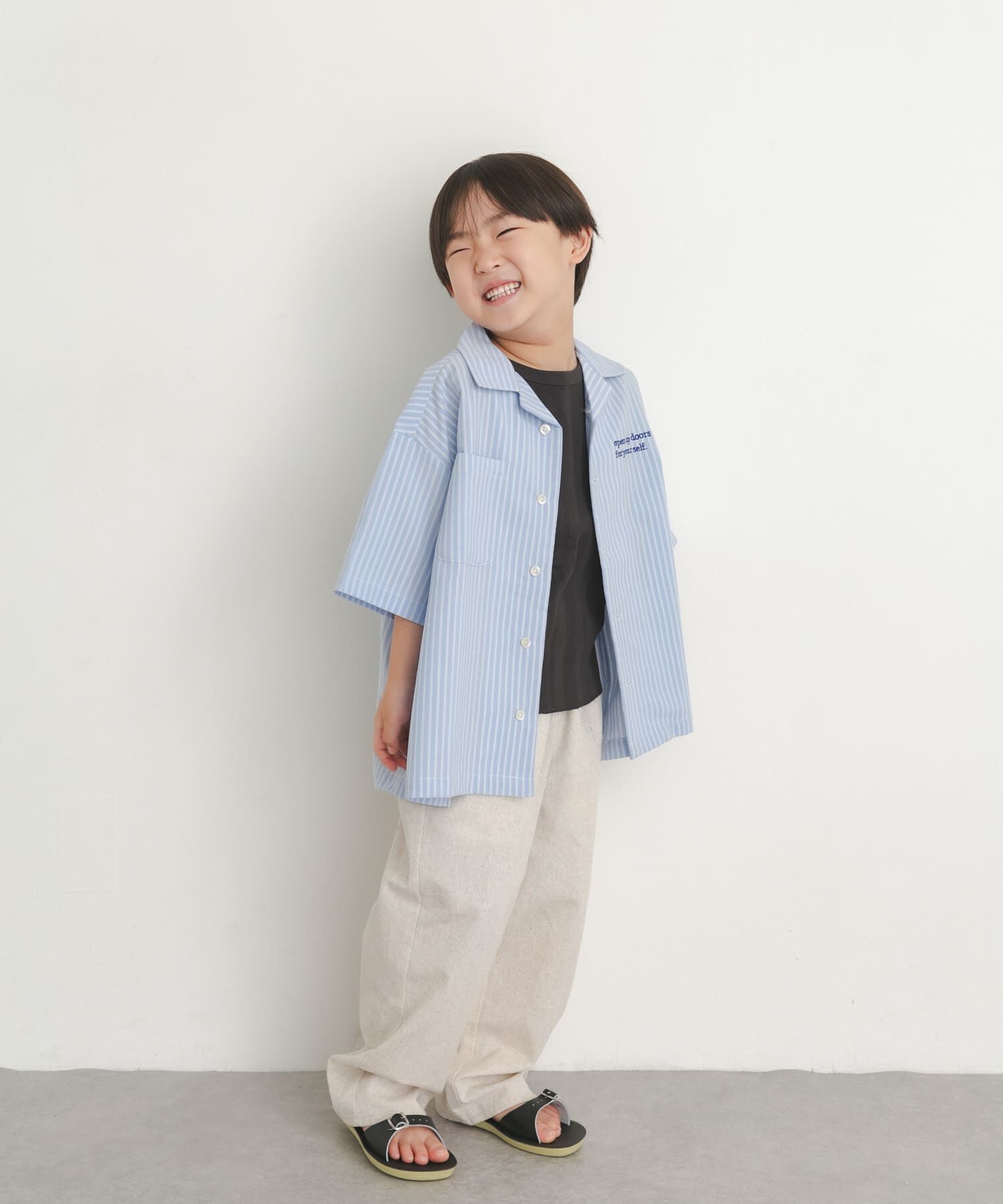 URBAN RESEARCH DOORS「『150サイズあり』ロゴ刺繍ストライプシャツ(KIDS)」|その他|