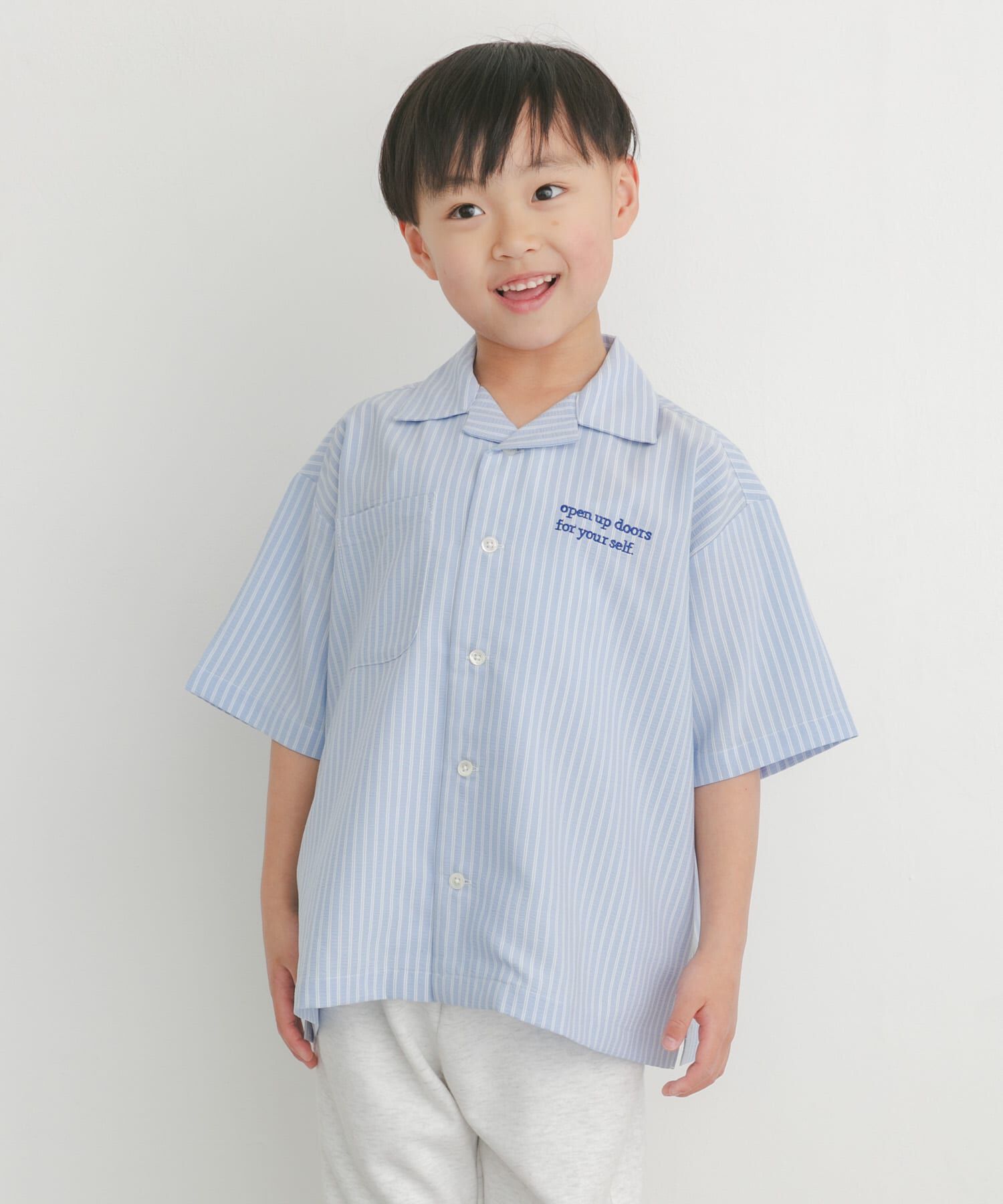 URBAN RESEARCH DOORS「『150サイズあり』ロゴ刺繍ストライプシャツ(KIDS)」|その他|