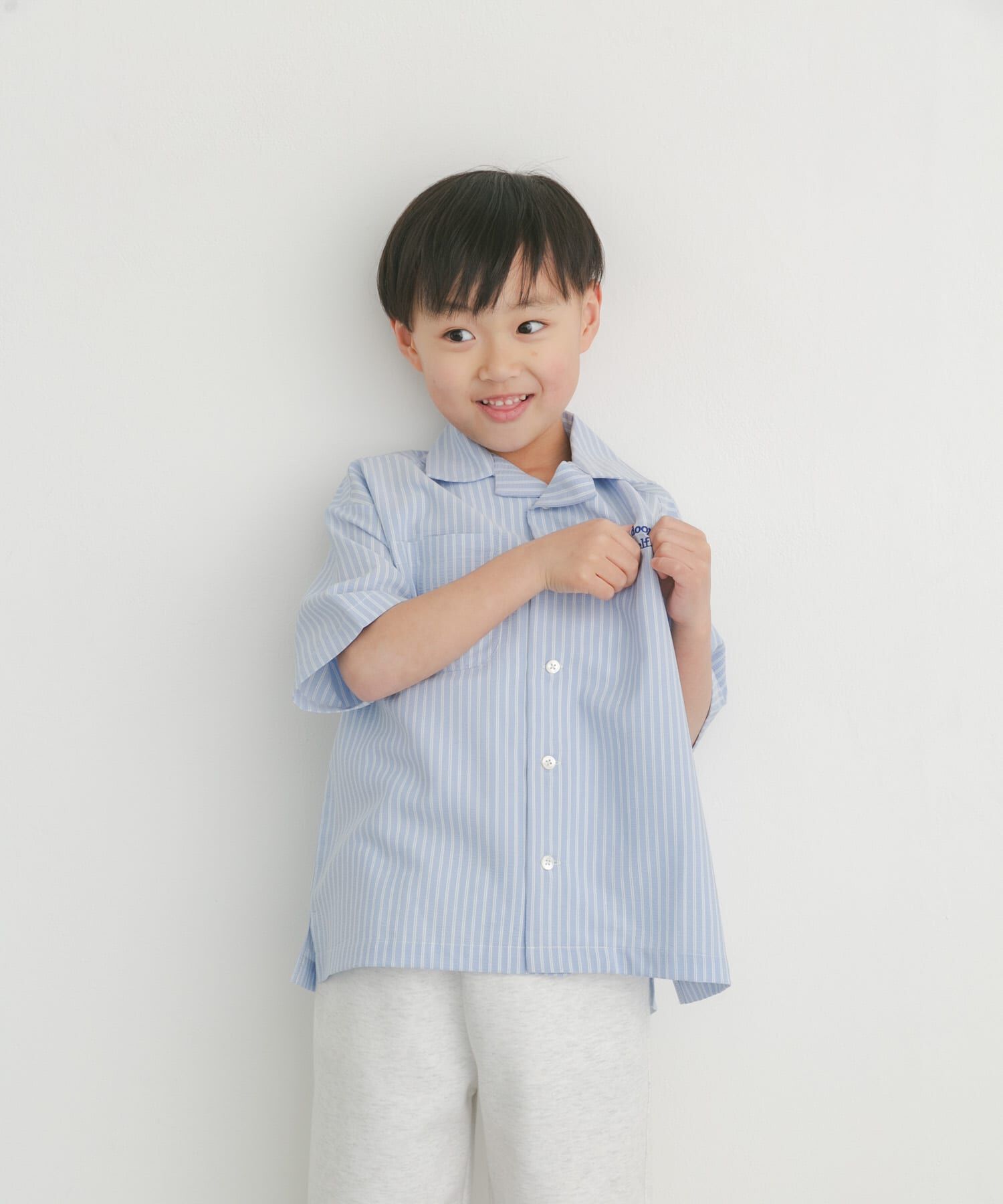 URBAN RESEARCH DOORS「『150サイズあり』ロゴ刺繍ストライプシャツ(KIDS)」|その他|